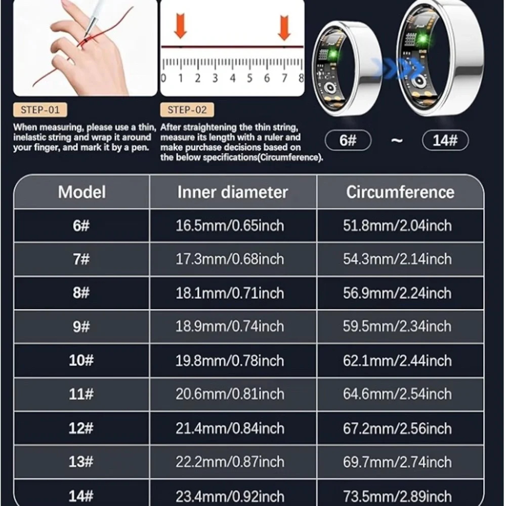 Smart Fitness Ring - Silver